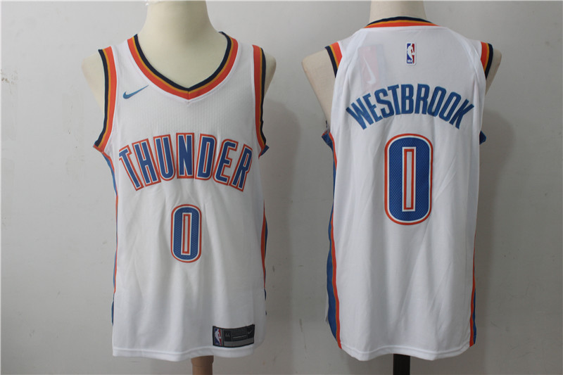 Men Oklahoma City Thunder #0 Russell Westbrook White New Nike Season NBA Jerseys->minnesota timberwolves->NBA Jersey
